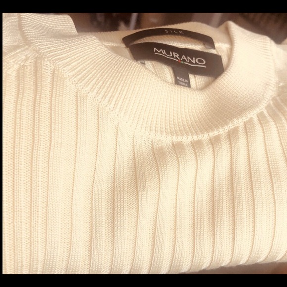 💯 % Silk Murano Short Sleeve Top Medium Ribbed  Lightweight for Layering - Picture 3 of 8